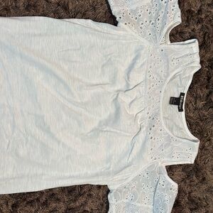 White Eyelet Sleeve Top